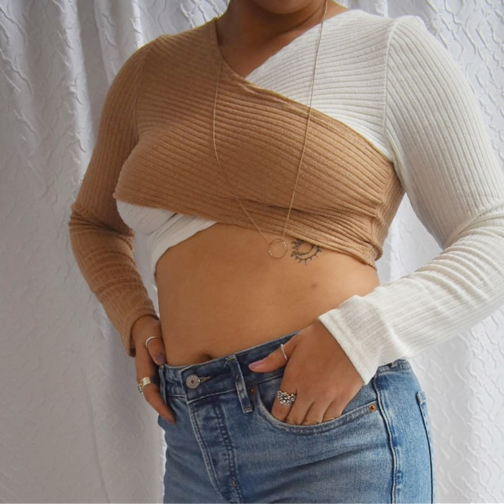crop multicolored top